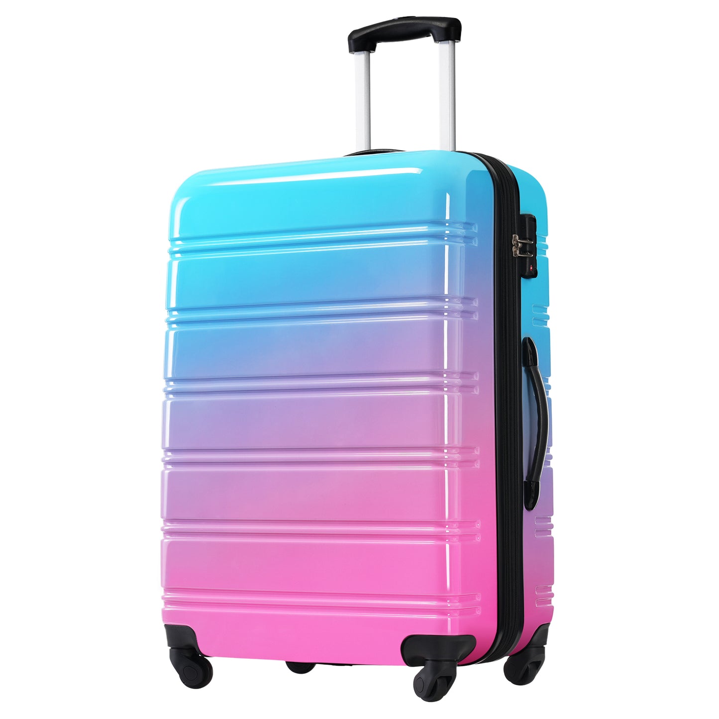 Hardshell Luggage Sets 3 Piece Gradient Color Expandable Suitcase with Spinner Wheels and TSA Lock Lightweight 20" 24" 28" Available,Blue and Red