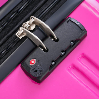Hardshell Luggage Sets 3 Piece Gradient Color Expandable Suitcase with Spinner Wheels and TSA Lock Lightweight 20" 24" 28" Available,Purple and Pink