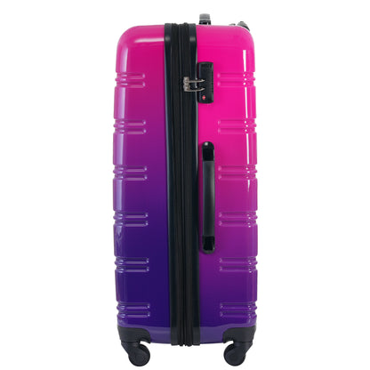Hardshell Luggage Sets 3 Piece Gradient Color Expandable Suitcase with Spinner Wheels and TSA Lock Lightweight 20" 24" 28" Available,Purple and Pink