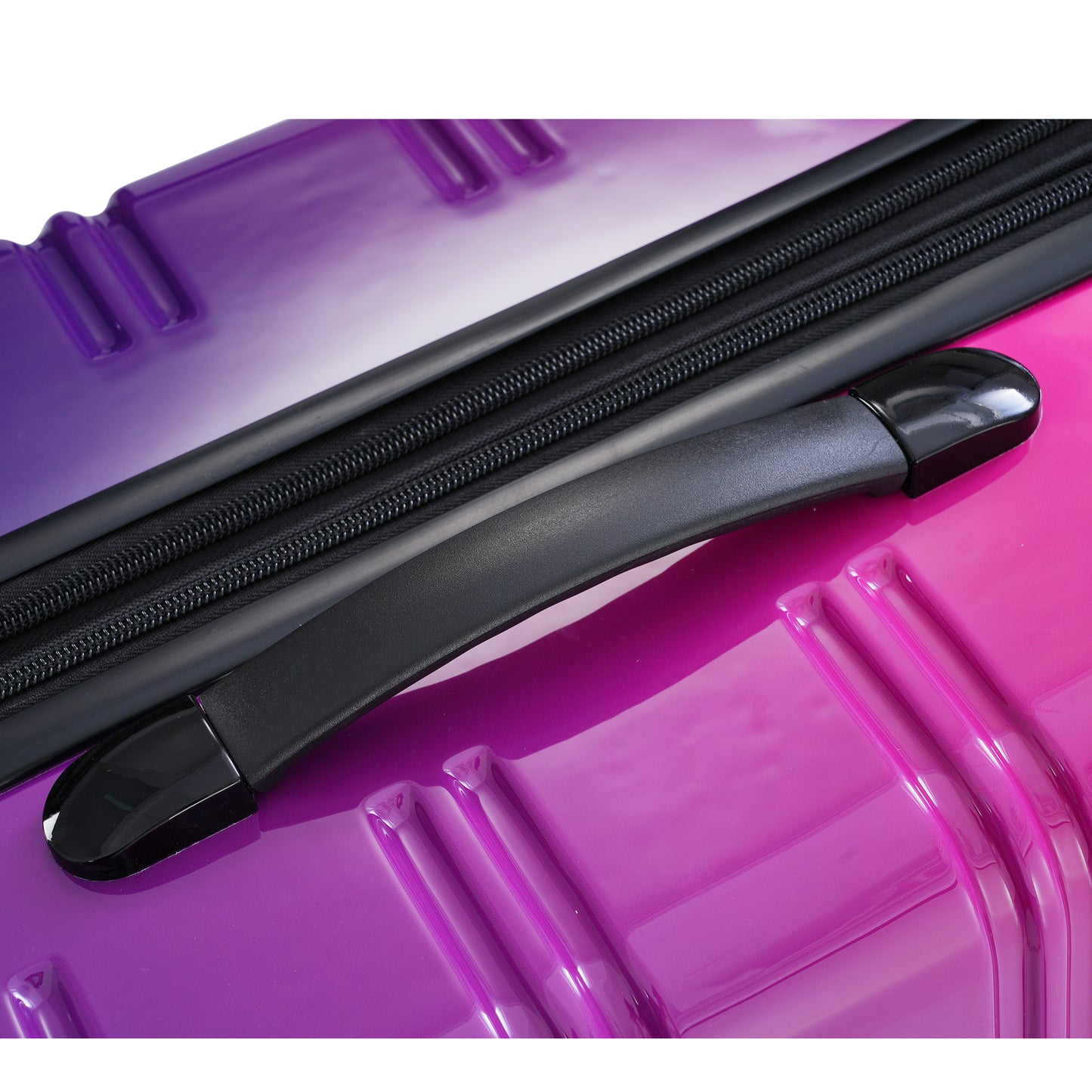 Hardshell Luggage Sets 3 Piece Gradient Color Expandable Suitcase with Spinner Wheels and TSA Lock Lightweight 20" 24" 28" Available,Purple and Pink