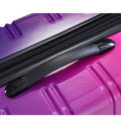 Hardshell Luggage Sets 3 Piece Gradient Color Expandable Suitcase with Spinner Wheels and TSA Lock Lightweight 20" 24" 28" Available,Purple and Pink
