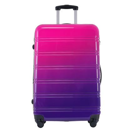 Hardshell Luggage Sets 3 Piece Gradient Color Expandable Suitcase with Spinner Wheels and TSA Lock Lightweight 20" 24" 28" Available,Purple and Pink