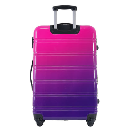 Hardshell Luggage Sets 3 Piece Gradient Color Expandable Suitcase with Spinner Wheels and TSA Lock Lightweight 20" 24" 28" Available,Purple and Pink