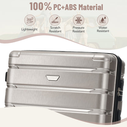 Hardshell Luggage Set 3 Piece, Durable ABS+PC Travel Suitcase with Spinner Wheels for Men Women (20/24/28 Inch)