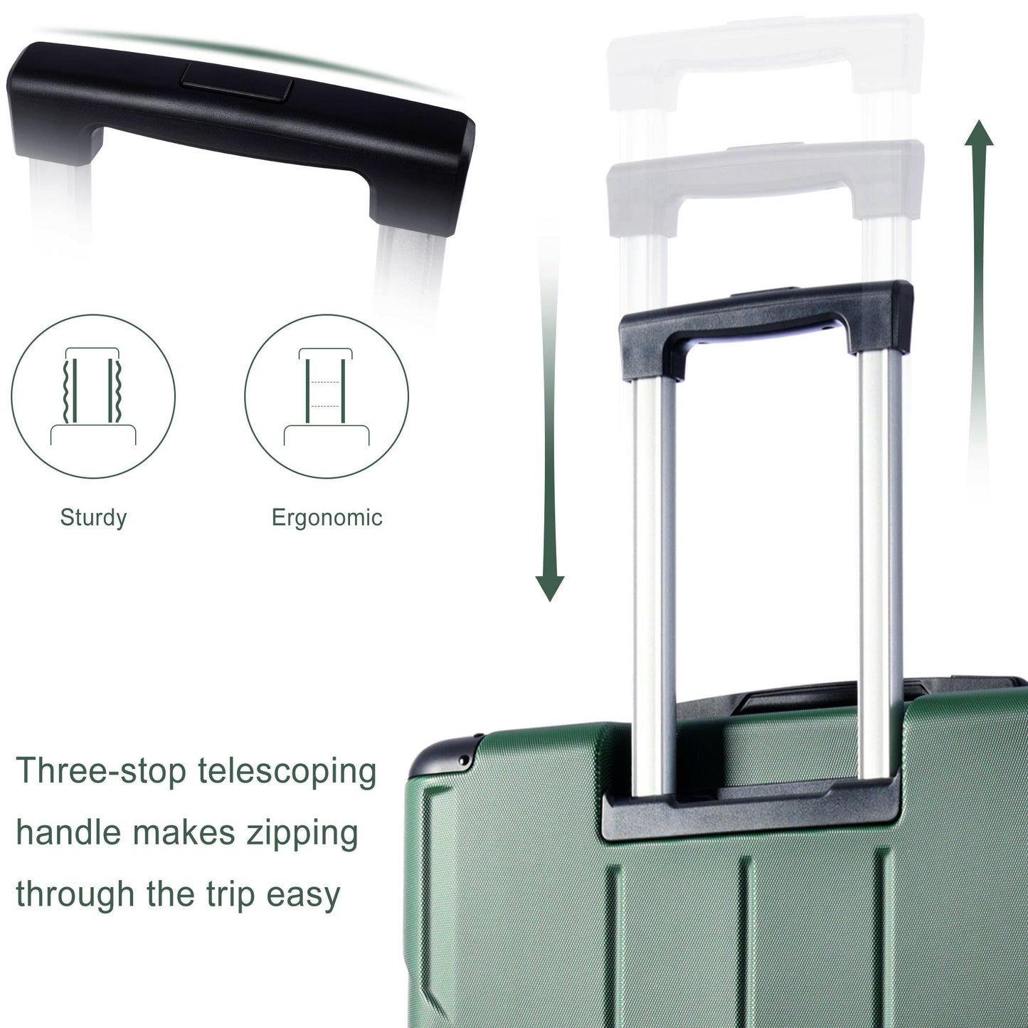 Hardshell Luggage, Lightweight Durable ABS Suitcases with Double Wheels, Expandable 28-inch Checked Luggage 28" (Single Luggage)