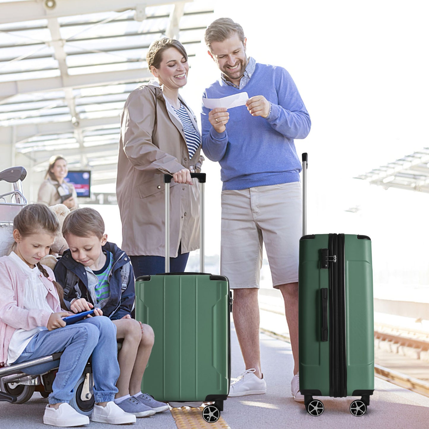 Hardshell Luggage, Lightweight Durable ABS Suitcases with Double Wheels, Expandable 28-inch Checked Luggage 28" (Single Luggage)