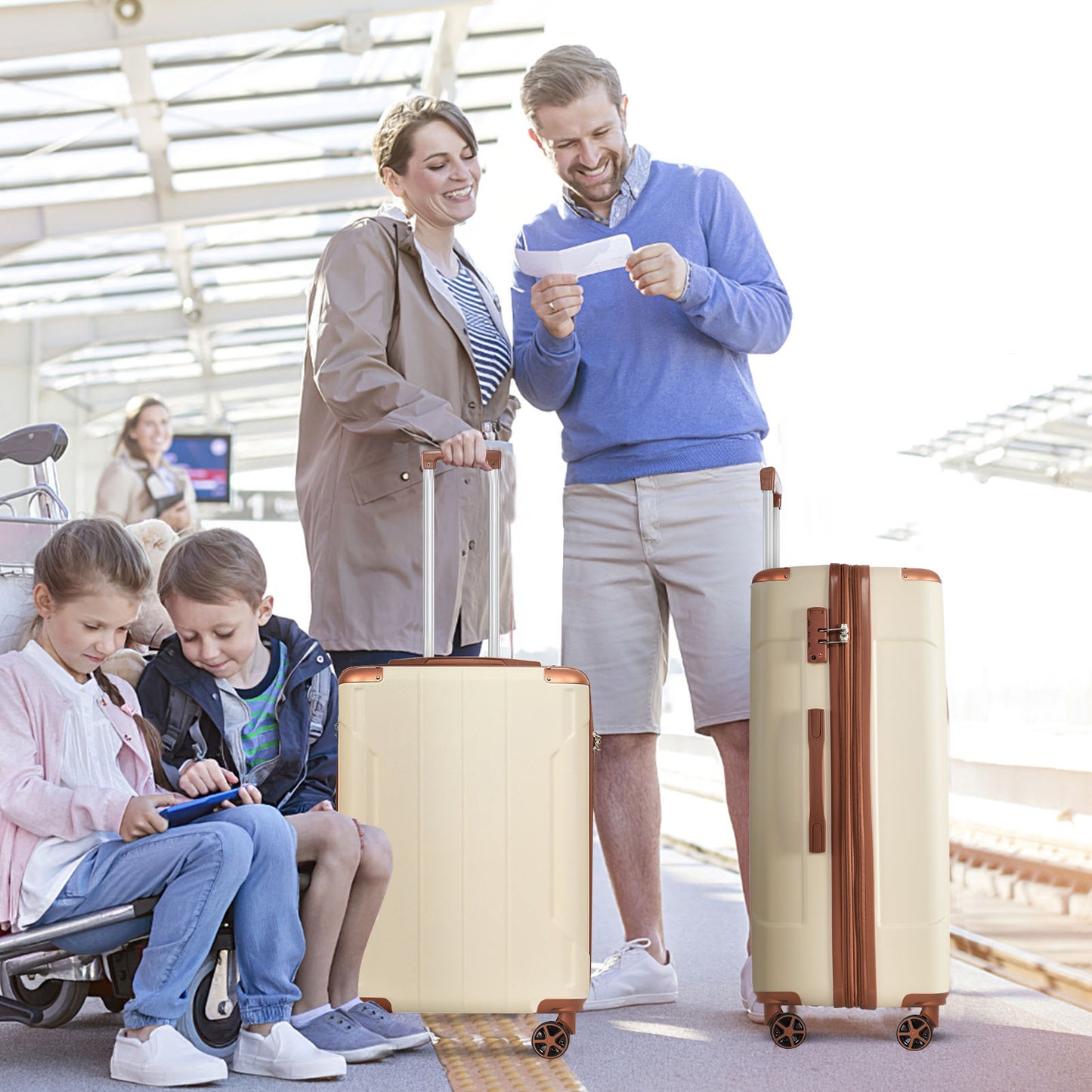 Hardshell Luggage, Lightweight Durable ABS Suitcases with Double Wheels, Expandable 28-inch Checked Luggage 28" (Single Luggage)