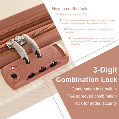 Hardshell Luggage, Lightweight Durable ABS Suitcases with Double Wheels, Expandable 28-inch Checked Luggage 28" (Single Luggage)