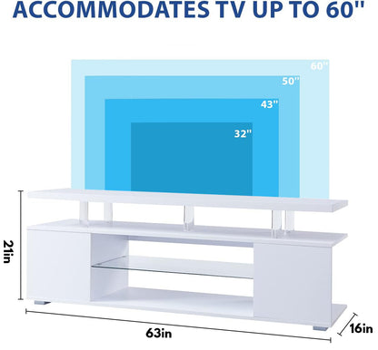 TV Stand for 70 Inch TV LED Gaming Entertainment Center Media Storage Console Table with Large Side Cabinet for Living Room White