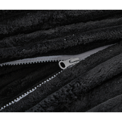 54.75" W Oversized Chaise Lounge Chair,Fluffy cushioned sofa bed,Deep Seat,Corduroy,2 Pillows,4 gears can be adjusted,Leisure Sleeper Sofa Chair for Living Room, Black