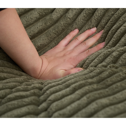 54.75" W Oversized Chaise Lounge Chair,Fluffy cushioned sofa bed,Deep Seat,Corduroy,2 Pillows,Four gears can be adjusted,Leisure Sleeper Sofa Chair for Living Room,Green