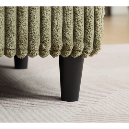 54.75" W Oversized Chaise Lounge Chair,Fluffy cushioned sofa bed,Deep Seat,Corduroy,2 Pillows,Four gears can be adjusted,Leisure Sleeper Sofa Chair for Living Room,Green