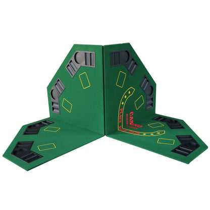 INO Design 48" Folding Poker Tabletop for 8-Player Texas Holdem Octagon Casino Game Portable Layout Mat Green