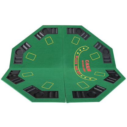 INO Design 48" Folding Poker Tabletop for 8-Player Texas Holdem Octagon Casino Game Portable Layout Mat Green