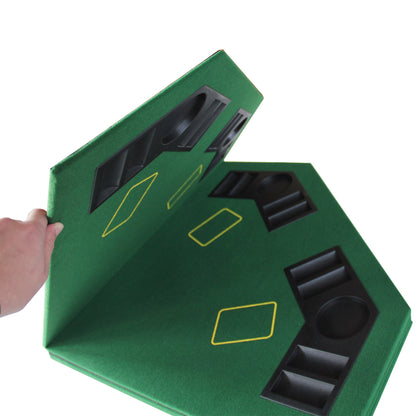 INO Design 48" Folding Poker Tabletop for 8-Player Texas Holdem Octagon Casino Game Portable Layout Mat Green