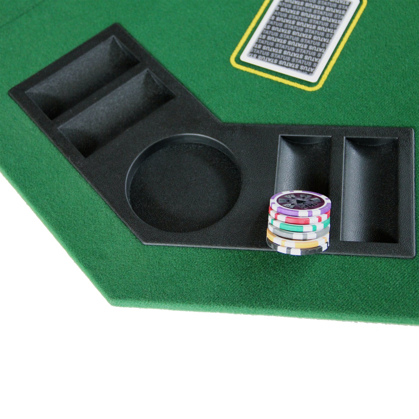 INO Design 48" Folding Poker Tabletop for 8-Player Texas Holdem Octagon Casino Game Portable Layout Mat Green