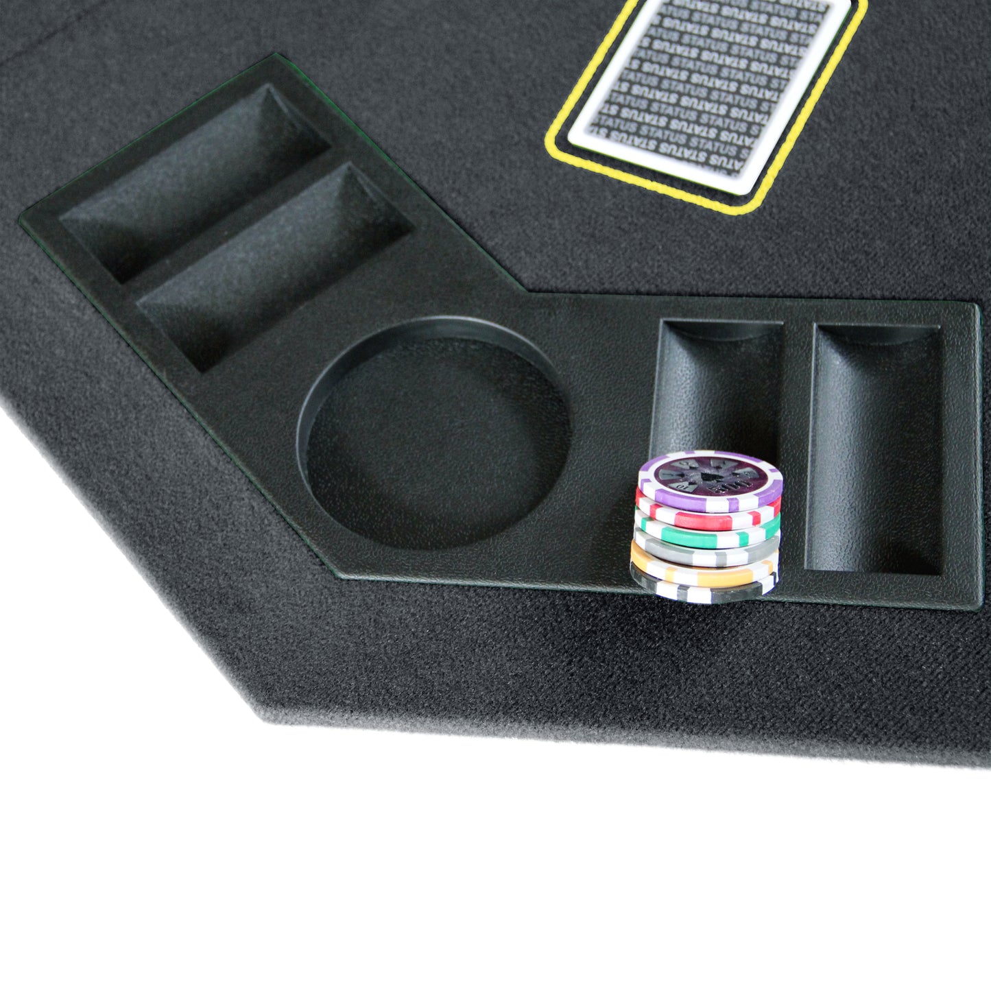 INO Design 48" Folding Poker Tabletop for 8-Player Texas Holdem Octagon Casino Game Portable Layout Mat Black