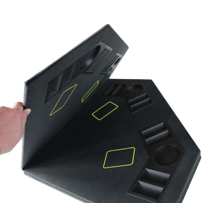 INO Design 48" Folding Poker Tabletop for 8-Player Texas Holdem Octagon Casino Game Portable Layout Mat Black