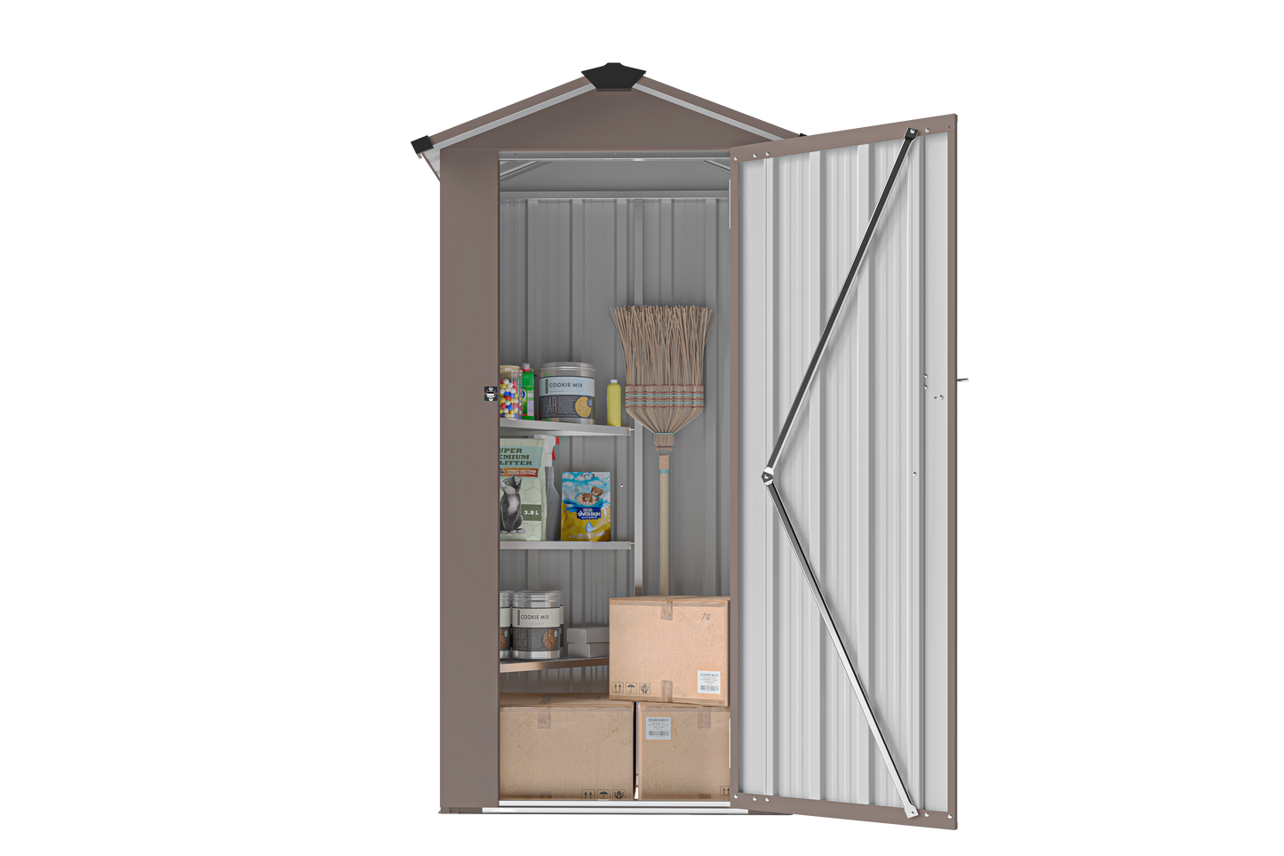 Campcraft High quality galvanized iron sheet,waterproof design, reasonable internal space planning,equipped with a solid lock system,easy to assemble and move,Small Metal Compact Garden Shed