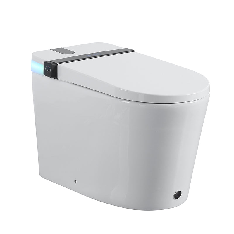 Smart Toilet with Bidet Seat Built-in,Auto Open/Close Seat, Foot Sensor, LED Display,Night Light, Warm Water & Dryer,Revolving lamp,Side Knob With Multiple Controls