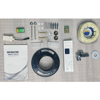 Smart Toilet with Bidet Seat Built-in,Auto Open/Close Seat, Foot Sensor, LED Display,Night Light, Warm Water & Dryer,Revolving lamp,Side Knob With Multiple Controls