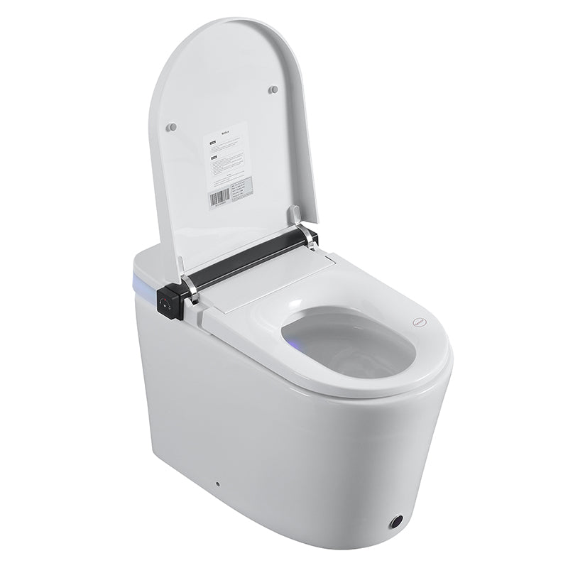 Smart Toilet with Bidet Seat Built-in,Auto Open/Close Seat, Foot Sensor, LED Display,Night Light, Warm Water & Dryer,Revolving lamp,Side Knob With Multiple Controls