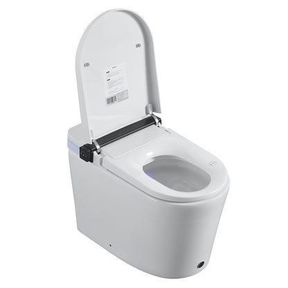 Smart Toilet with Bidet Seat Built-in,Auto Open/Close Seat, Foot Sensor, LED Display,Night Light, Warm Water & Dryer,Revolving lamp,Side Knob With Multiple Controls
