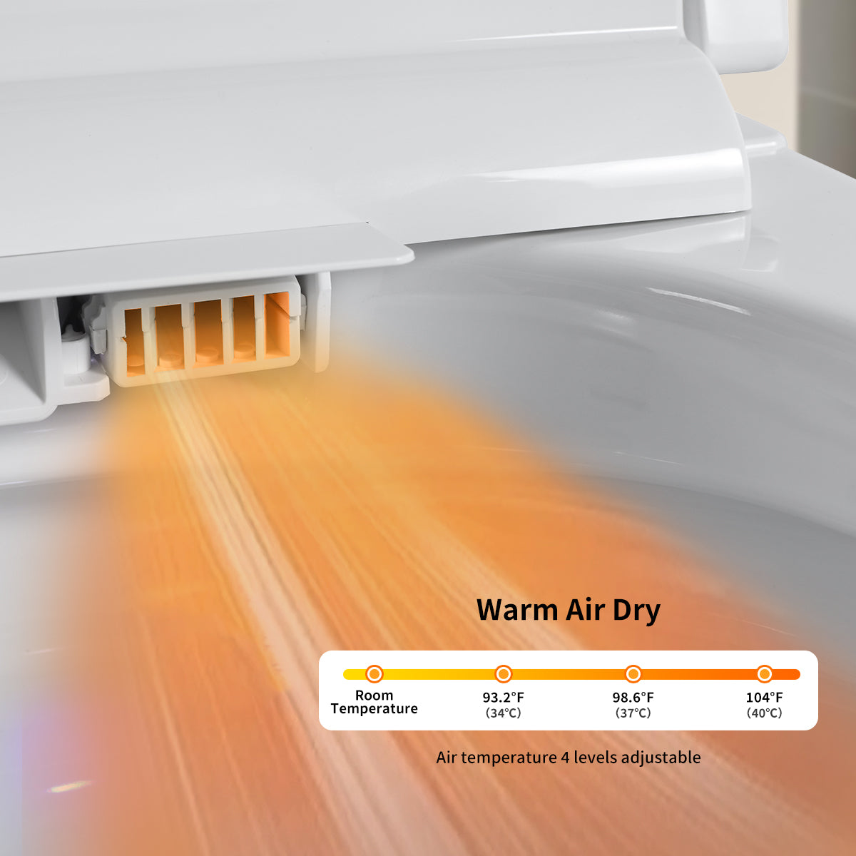 Smart Toilet with Bidet Seat Built-in,Auto Open/Close Seat, Foot Sensor, LED Display,Night Light, Warm Water & Dryer,Revolving lamp,Side Knob With Multiple Controls