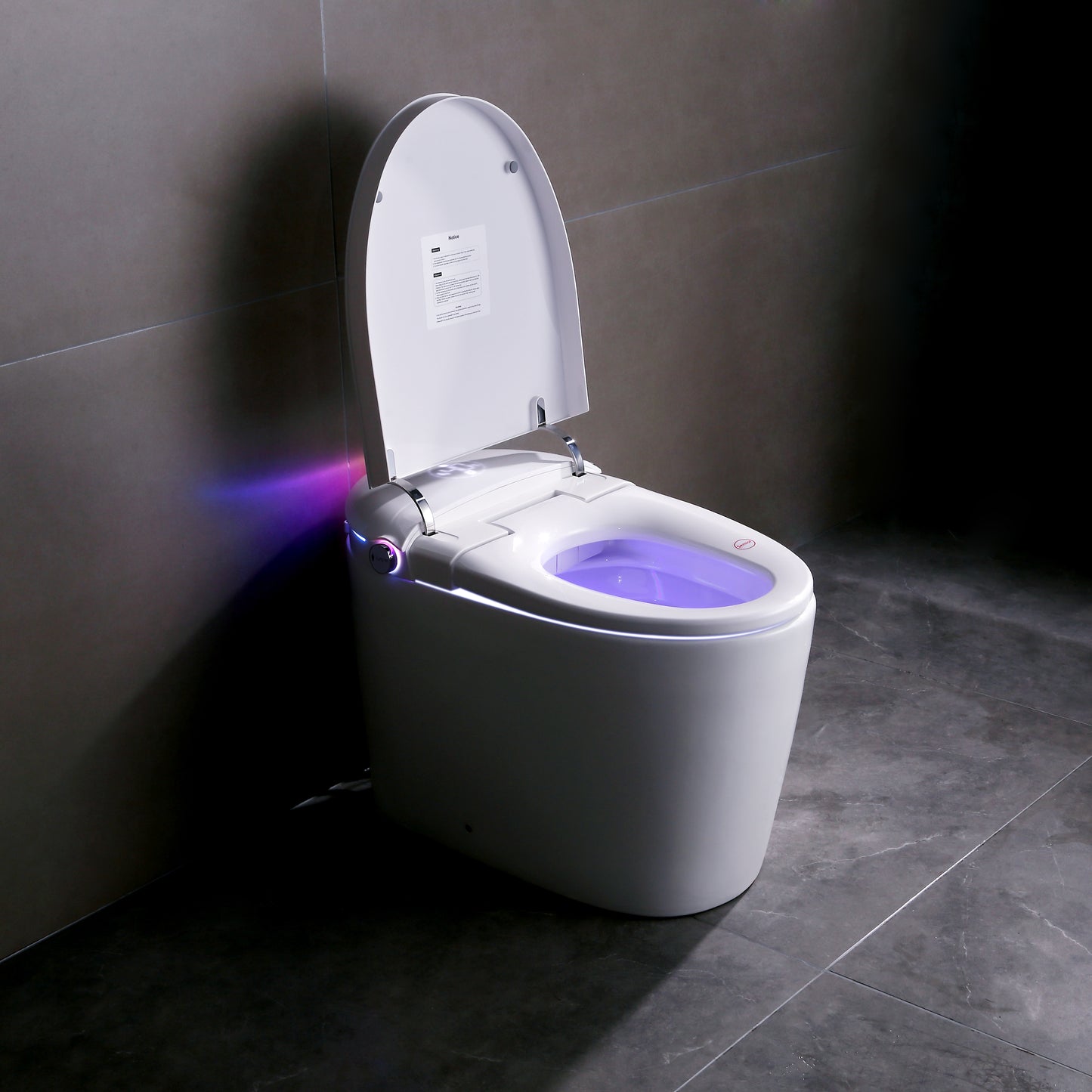 Tankless Smart Toilet With Bidet Built In, One-piece, Auto Flush, Auto Open/Close,Heated Seat, Bubble Wash,Warm Water and Dry, Adjustable Temp,Remote Control Side Know