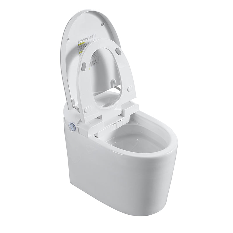 Tankless Smart Toilet With Bidet Built In, One-piece, Auto Flush, Auto Open/Close,Heated Seat, Bubble Wash,Warm Water and Dry, Adjustable Temp,Remote Control Side Know