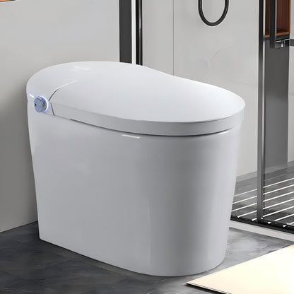 Tankless Smart Toilet With Bidet Built In, One-piece, Auto Flush, Auto Open/Close,Heated Seat, Bubble Wash,Warm Water and Dry, Adjustable Temp,Remote Control Side Know