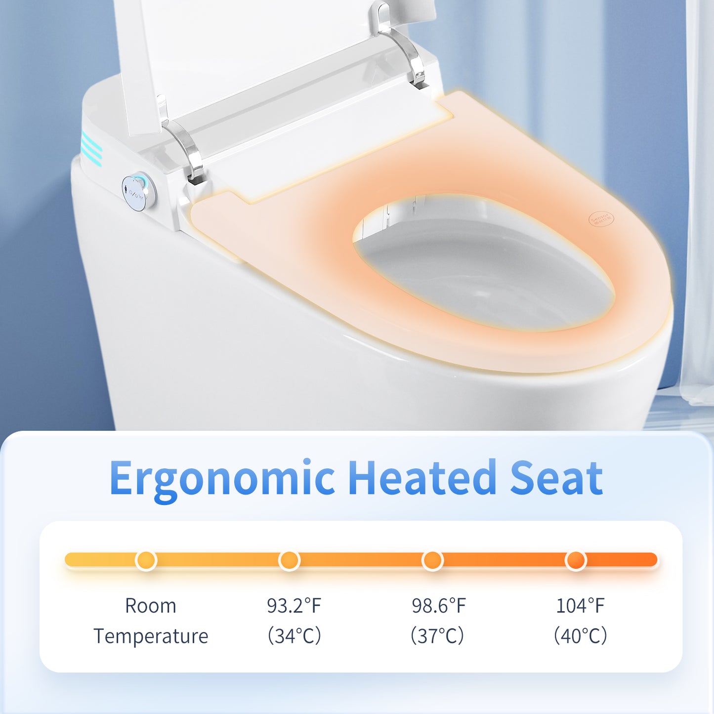 Tankless Smart Toilet With Bidet Built In, One-piece Bidet Toilet Seat, Auto Flush, Auto Open/Close,Heated Seat, Warm Water and Dry, Adjustable Temp,Remote Control Side Know