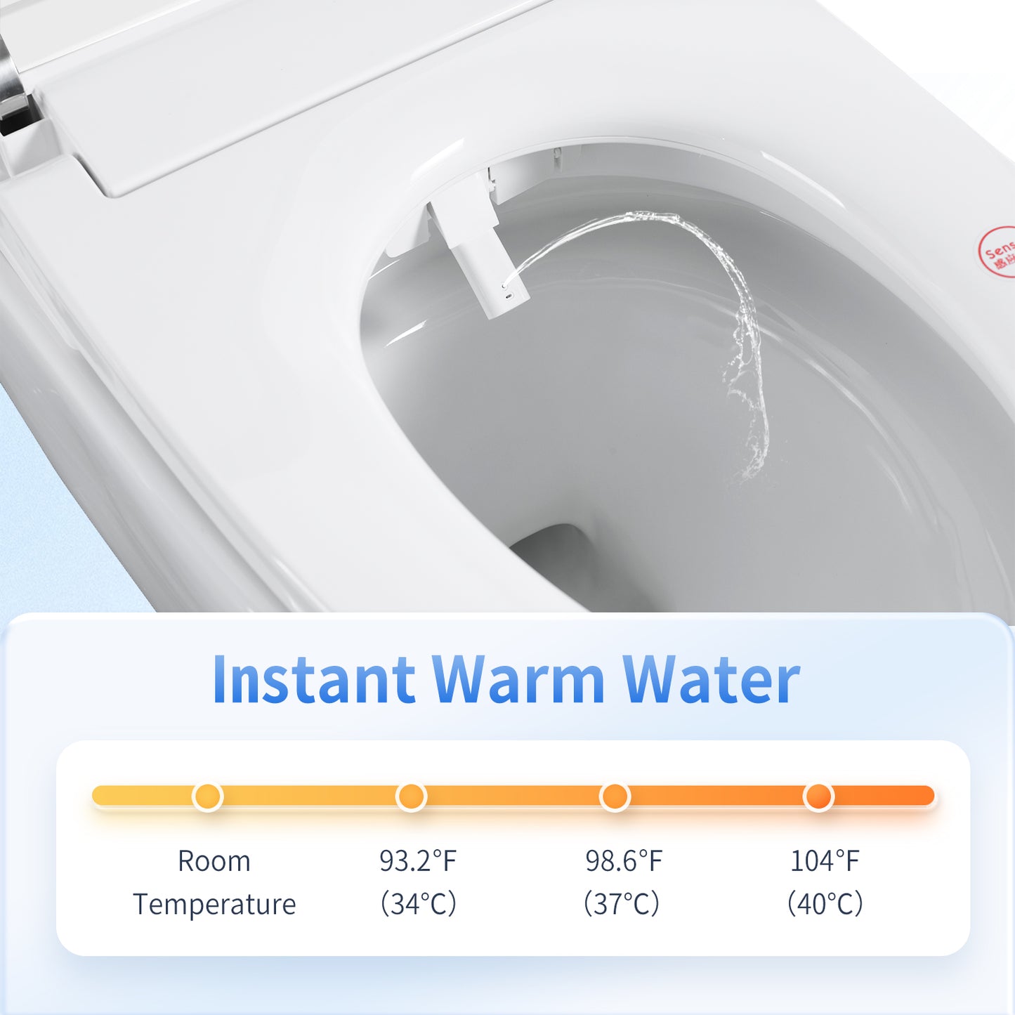 Tankless Smart Toilet With Bidet Built In, One-piece Bidet Toilet Seat, Auto Flush,Heated Seat, Warm Water and Dry, Adjustable Temp,Remote Control Side Know