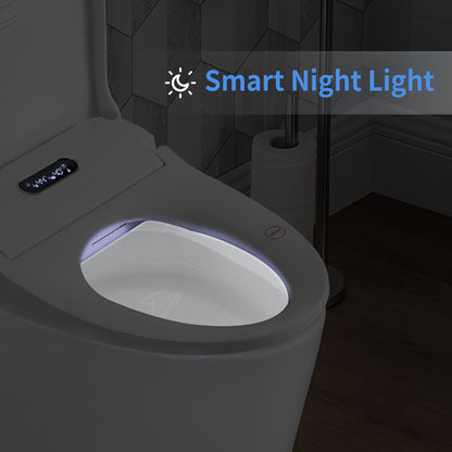 Smart Bidet Toilet Seat with Side Knob Adjustable Heated Seat with Water Temperature and Pressure Adjustment Portable Bidet with Automatic Nozzle Cleaning,Night Light,Only Seat