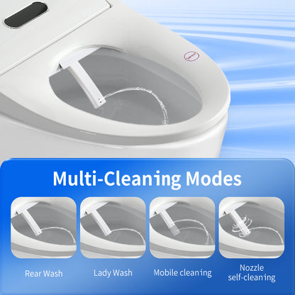 Smart Bidet Toilet Seat with Side Knob Adjustable Heated Seat with Water Temperature and Pressure Adjustment Portable Bidet with Automatic Nozzle Cleaning,Night Light,Only Seat