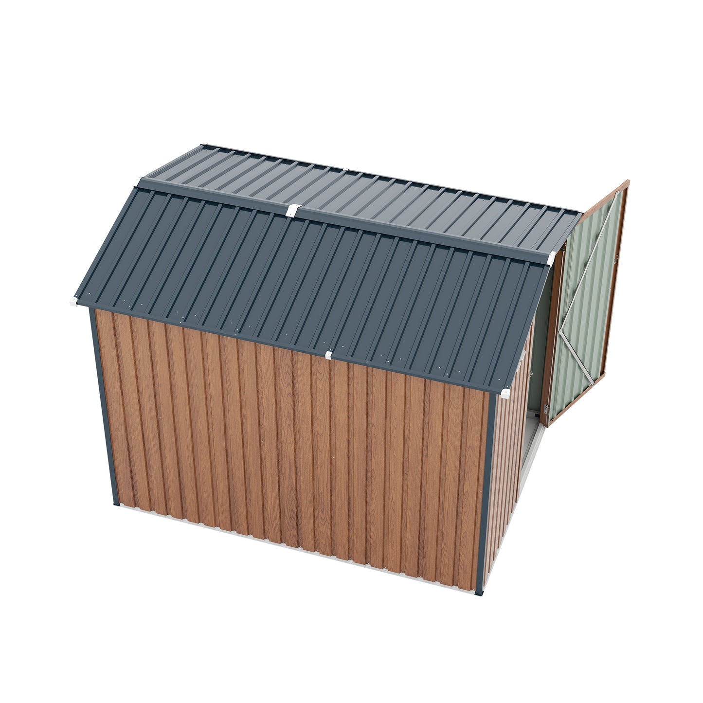 6x8FT Outdoor Steel Storage Shed with Clear Window, Lockable Doors, Compact Metal Tool Shed for Garden, Backyard, Patio, Utility, and Bike Storage,yellow