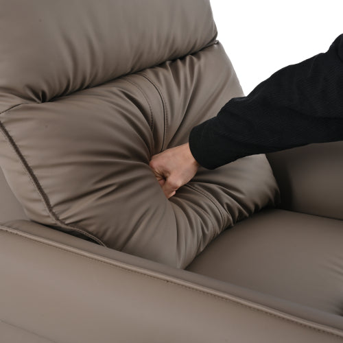270° Power Swivel Rocker Recliner Chair, Electric Glider Reclining Sofa with USB Ports, PU Faux Leather Power Swivel Glider, Rocking Chair,Nursery Recliners for Living Room Bedroom(Brown+270° Swivel)