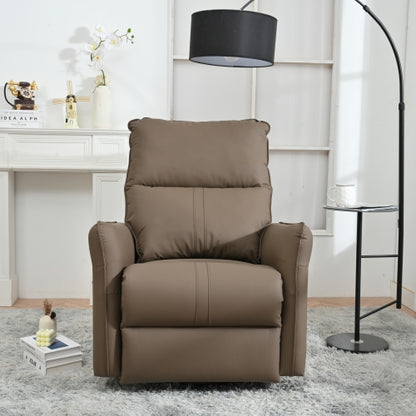 270° Power Swivel Rocker Recliner Chair, Electric Glider Reclining Sofa with USB Ports, PU Faux Leather Power Swivel Glider, Rocking Chair,Nursery Recliners for Living Room Bedroom(Brown+270° Swivel)