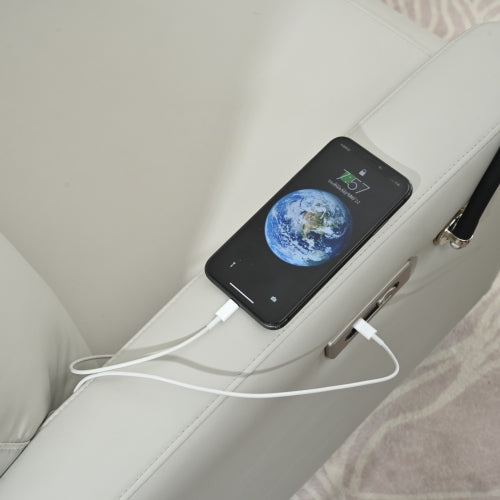 270° Power Swivel Rocker Recliner Chair, Electric Glider Reclining Sofa with USB Ports, Power Swivel Glider, Rocking Chair Nursery Recliners for Living Room Bedroom(Light Gray+270° Swivel)