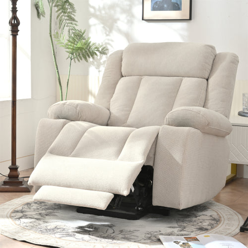 Power Lift Recliner Chair for Elderly,Fabric Lift Chairs for Living Room w/ Extended Footrest,Classic Single Sofa,Home Theater Seat with 2 Cup Holders,Side Pockets,Remote Control(Light Gray)