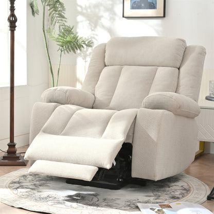 Power Lift Recliner Chair for Elderly,Fabric Lift Chairs for Living Room w/ Extended Footrest,Classic Single Sofa,Home Theater Seat with 2 Cup Holders,Side Pockets,Remote Control(Light Gray)
