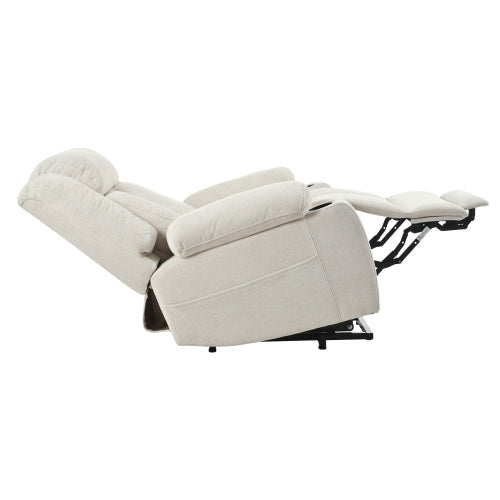 Power Lift Recliner Chair for Elderly,Fabric Lift Chairs for Living Room w/ Extended Footrest,Classic Single Sofa,Home Theater Seat with 2 Cup Holders,Side Pockets,Remote Control(Light Gray)