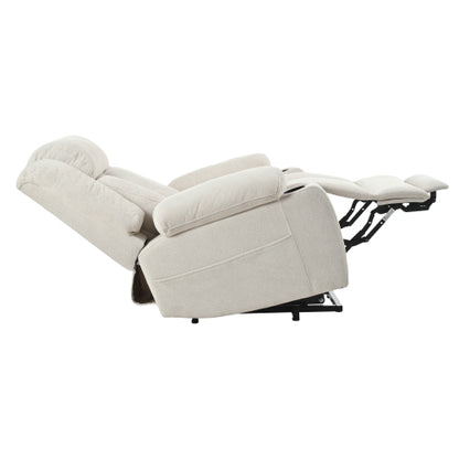 Power Lift Recliner Chair for Elderly,Fabric Lift Chairs for Living Room w/ Extended Footrest,Classic Single Sofa,Home Theater Seat with 2 Cup Holders,Side Pockets,Remote Control(Light Gray)