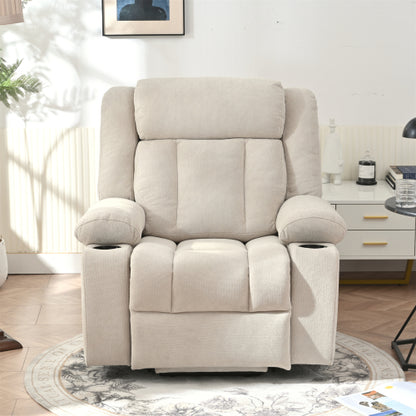 Power Lift Recliner Chair for Elderly,Fabric Lift Chairs for Living Room w/ Extended Footrest,Classic Single Sofa,Home Theater Seat with 2 Cup Holders,Side Pockets,Remote Control(Light Gray)