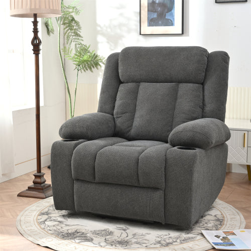 Power Lift Recliner Chair for Elderly,Fabric Lift Chairs for Living Room w/ Extended Footrest,Classic Single Sofa,Home Theater Seat with 2 Cup Holders,Side Pockets,Remote Control(Dark Gray)