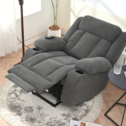 Power Lift Recliner Chair for Elderly,Fabric Lift Chairs for Living Room w/ Extended Footrest,Classic Single Sofa,Home Theater Seat with 2 Cup Holders,Side Pockets,Remote Control(Dark Gray)