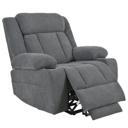 Power Lift Recliner Chair for Elderly,Fabric Lift Chairs for Living Room w/ Extended Footrest,Classic Single Sofa,Home Theater Seat with 2 Cup Holders,Side Pockets,Remote Control(Dark Gray)