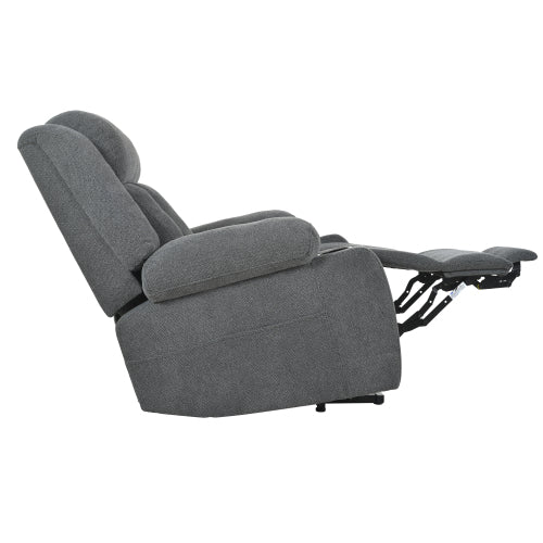 Power Lift Recliner Chair for Elderly,Fabric Lift Chairs for Living Room w/ Extended Footrest,Classic Single Sofa,Home Theater Seat with 2 Cup Holders,Side Pockets,Remote Control(Dark Gray)