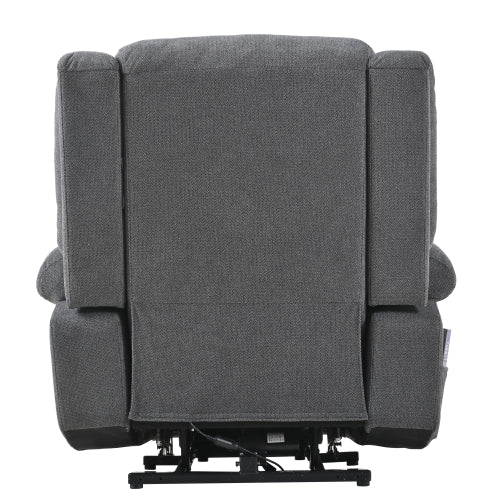 Power Lift Recliner Chair for Elderly,Fabric Lift Chairs for Living Room w/ Extended Footrest,Classic Single Sofa,Home Theater Seat with 2 Cup Holders,Side Pockets,Remote Control(Dark Gray)
