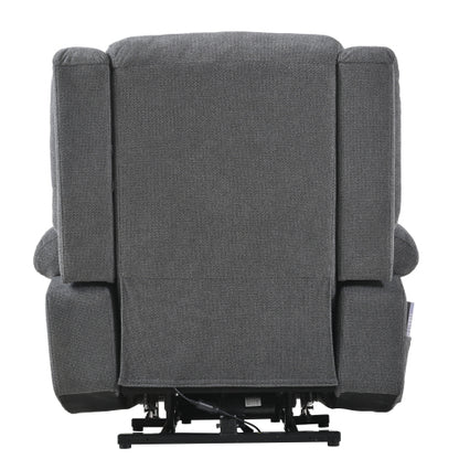 Power Lift Recliner Chair for Elderly,Fabric Lift Chairs for Living Room w/ Extended Footrest,Classic Single Sofa,Home Theater Seat with 2 Cup Holders,Side Pockets,Remote Control(Dark Gray)